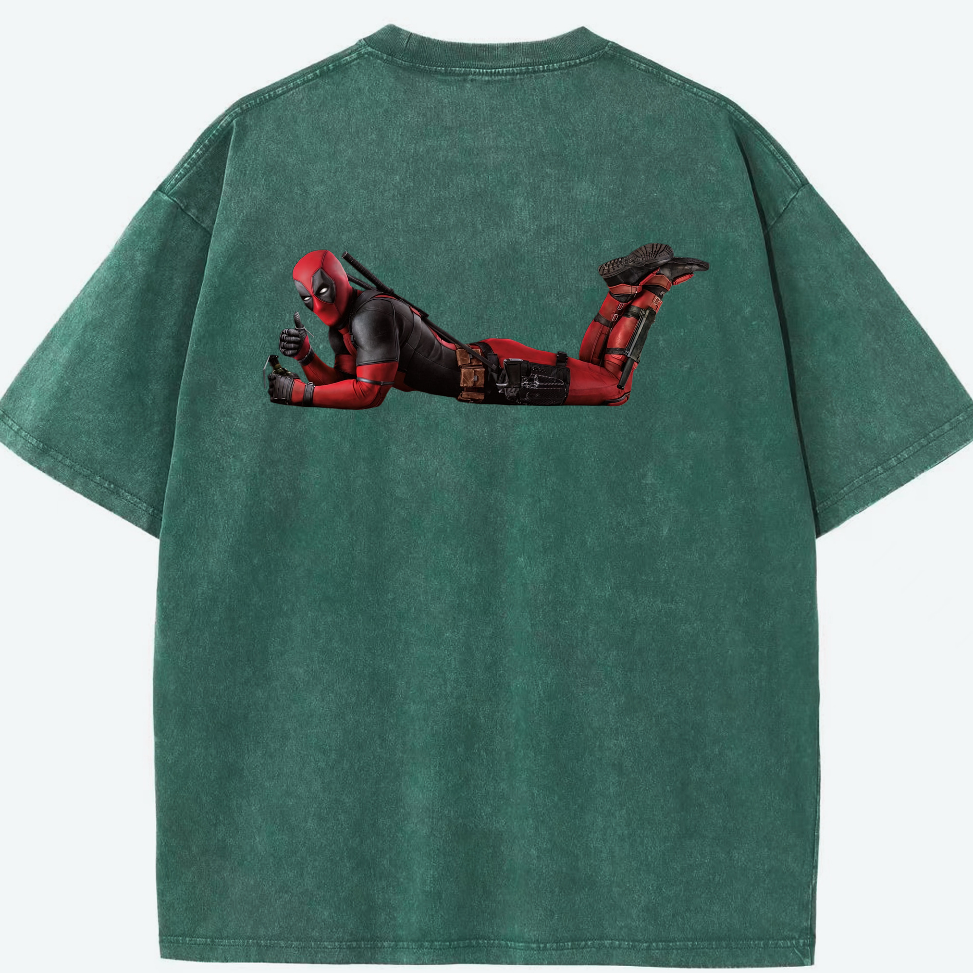 （画像用） Deadpool デッドプール 綿100% ヴィンテージ風 半袖Tシャツ（背面プリント）